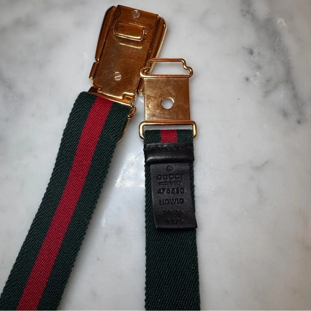Gucci Sylvie Web Canvas Strap Belt - Picture 6 of 7
